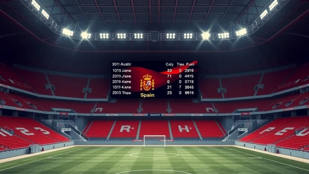 Poängställningen i Spaniens herrlandslag i fotboll